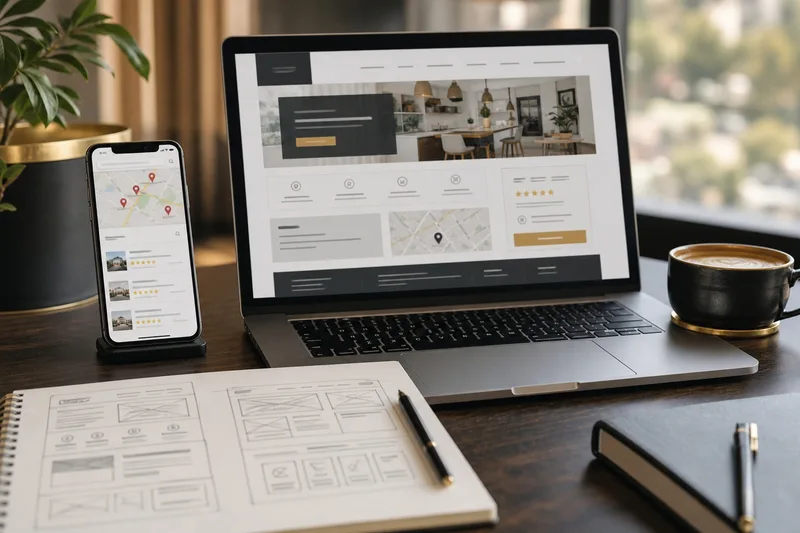 Local SEO website design plan on laptop and phone